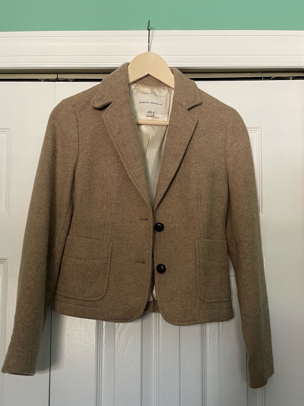 Banana Republic Tan Wool-Blend Tailored Jacket
